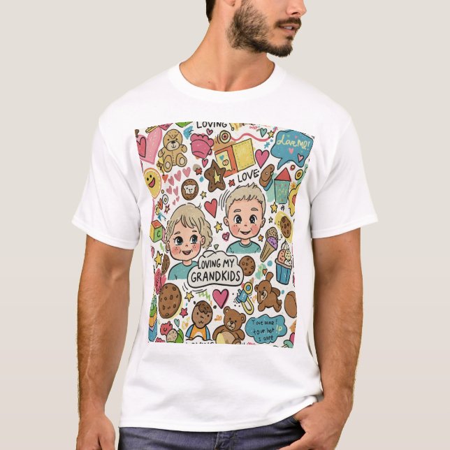Cherishing Grandkids: Herzerwärmendes Foto - Gesch T-Shirt (Vorderseite)