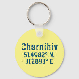 Chernihiv Ukraine Latitude & Longitude beunruhigt Schlüsselanhänger