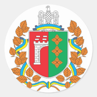 Chernivtsi Oblast COA, Ukraine Runder Aufkleber
