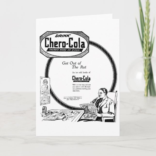 Chero-Cola Vintage Zeitungs-Anzeigenkarte Karte (Vorderseite)