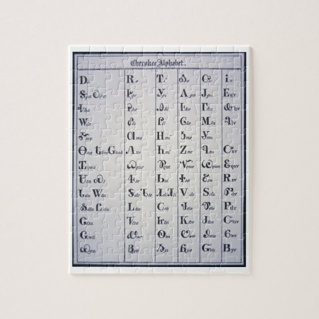 Cherokee Alphabet, im Jahre 1821 entwickelt Puzzle (Vertikal)