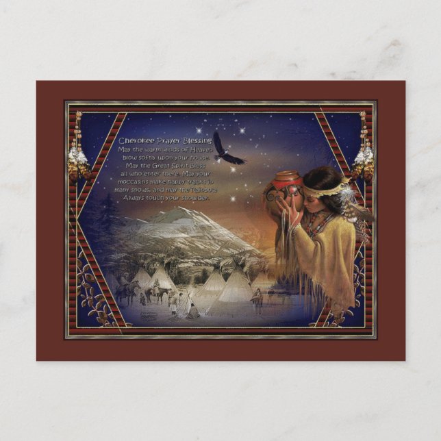 Cherokee Blessing Postcard Native American Postkarte (Vorderseite)