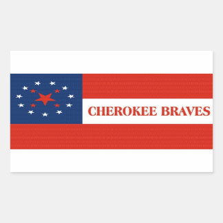 Cherokee Braves Flag, Vereinigte Staaten Rechteckiger Aufkleber