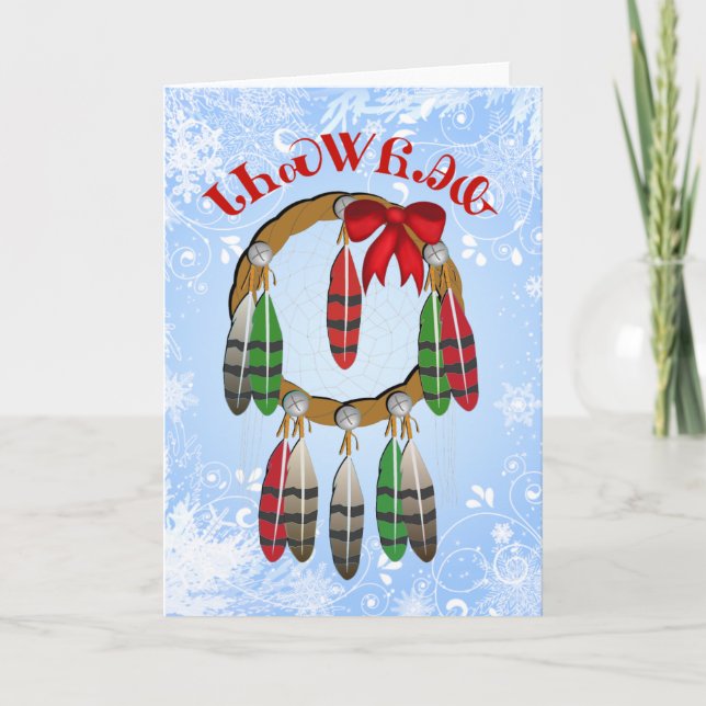 Cherokee Christmas Dream Catcher Card Feiertagskarte (Vorderseite)