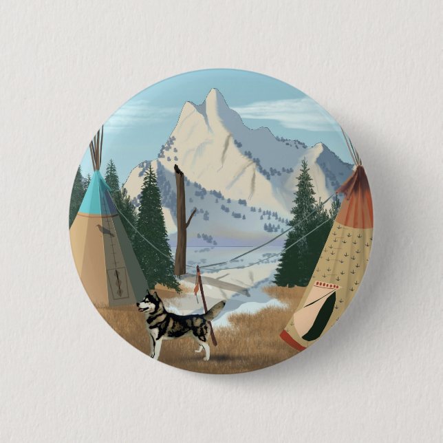 Cherokee Dorf Button (Vorderseite)