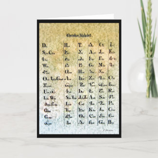 Cherokee Indian Alphabet Card Karte