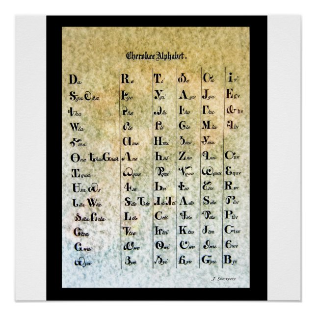 Cherokee Indian Alphabet Poster (Vorderseite)
