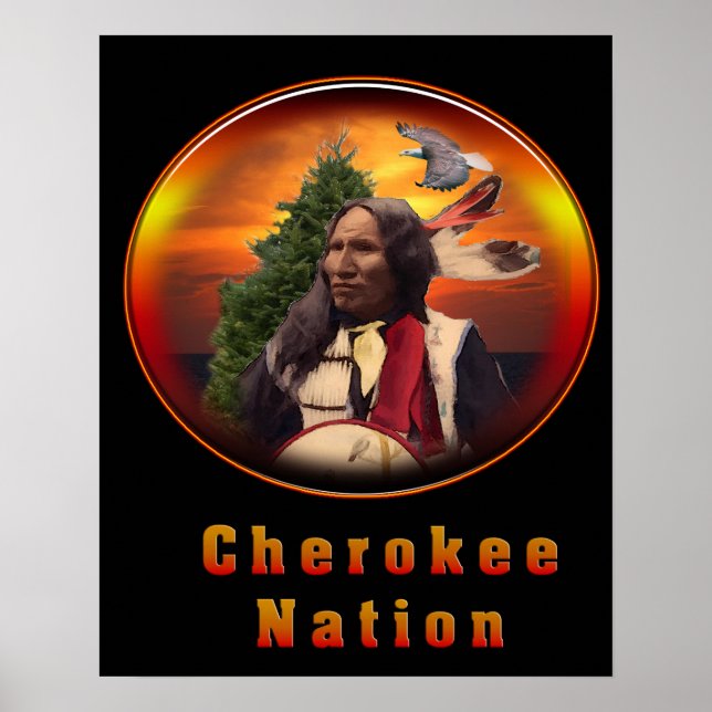 Cherokee indische Kunst Poster (Vorne)