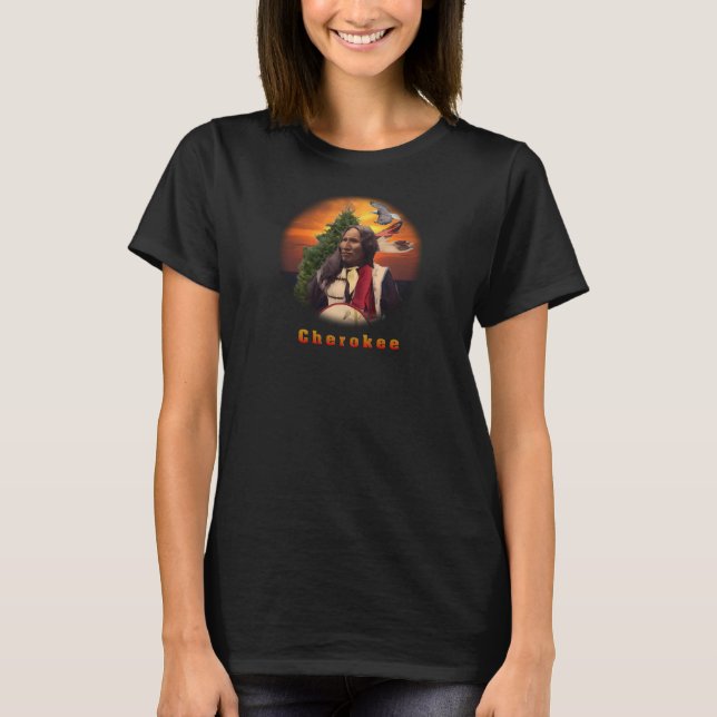 Cherokee indische Kunst T-Shirt (Vorderseite)