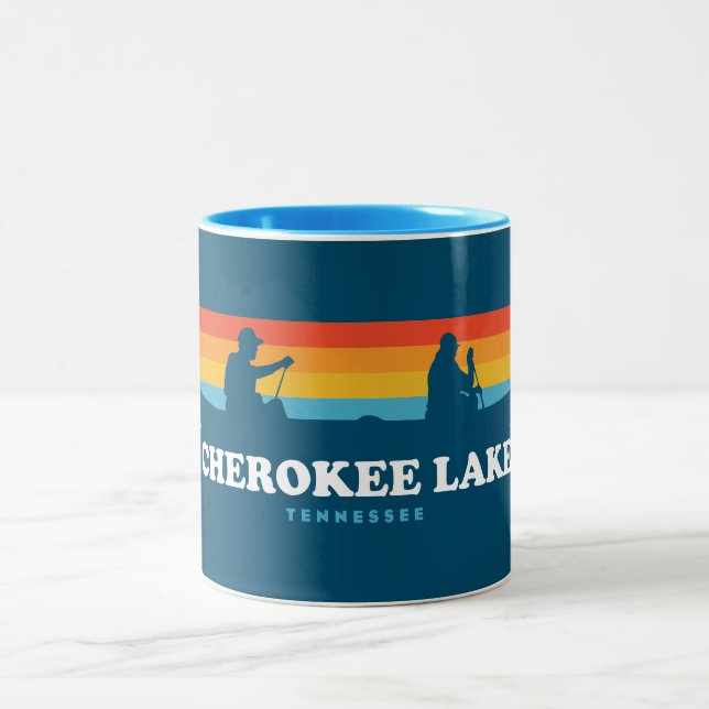 Cherokee Lake Tennessee Canoe Zweifarbige Tasse (Mittel)