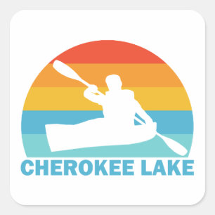 Cherokee Lake Tennessee Kayak Quadratischer Aufkleber