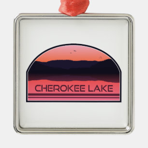 Cherokee Lake Tennessee Red Sunrise Ornament Aus Metall
