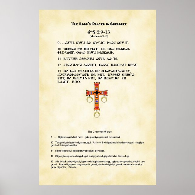 Cherokee Lord's Gebet Poster (Vorne)