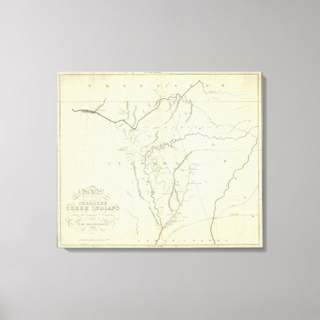Cherokee Map Leinwanddruck (Vorderseite)