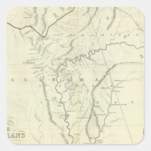 Cherokee Map Quadratischer Aufkleber