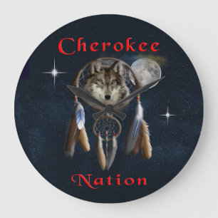 Cherokee-Nation Große Wanduhr