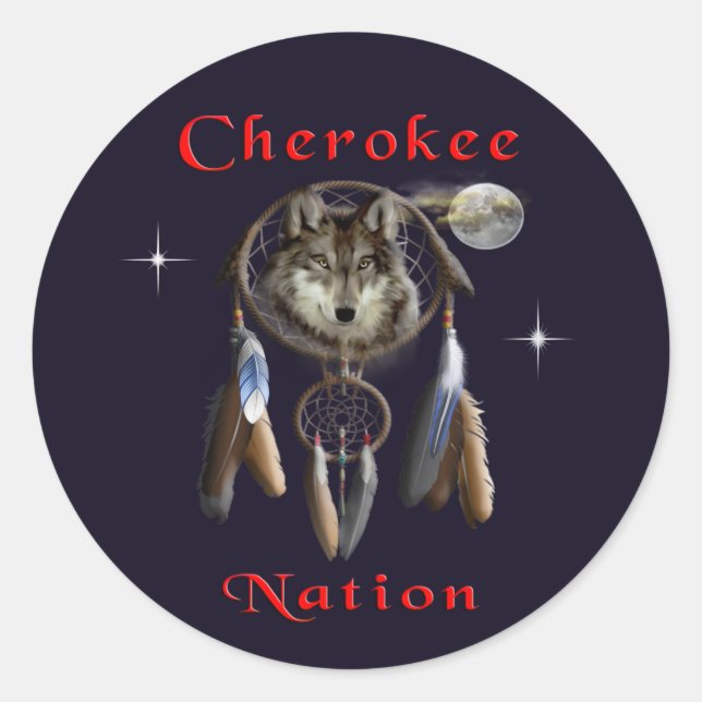 Cherokee-Nation Runder Aufkleber (Vorderseite)