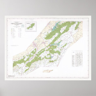 Cherokee National Forest Map (1985)  Poster