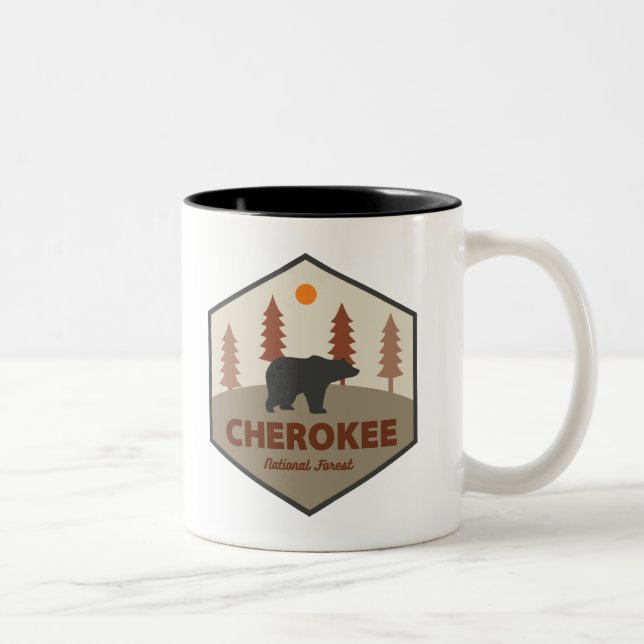 Cherokee National Forest Tennessee Bear Zweifarbige Tasse (Rechts)