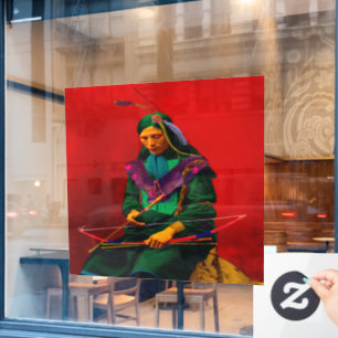 Cherokee Native American Pop Art Wall Decal Fensteraufkleber
