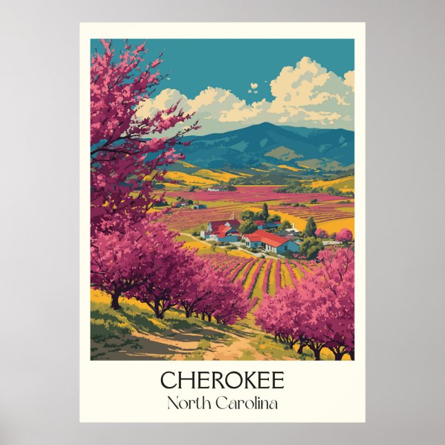 Cherokee North Carolina Vintages Tal Poster (Vorne)