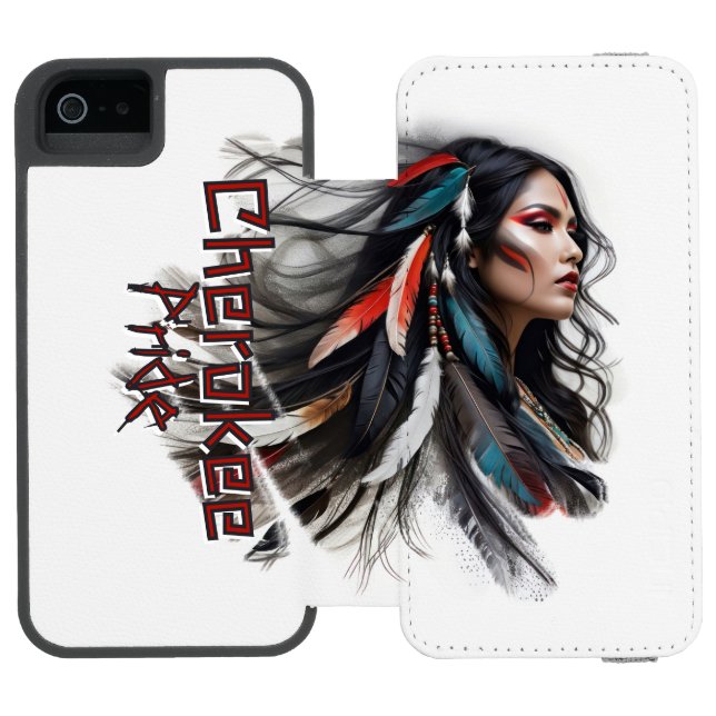 Cherokee Pride 4 Incipio iPhone Geldbeutel-Hülle (Folio Geöffnet)