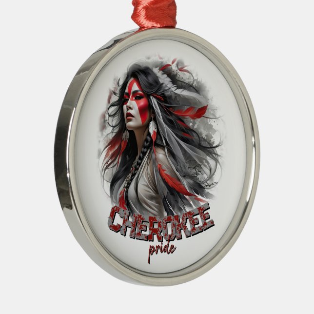 Cherokee Pride Ornament Aus Metall (Rechts)