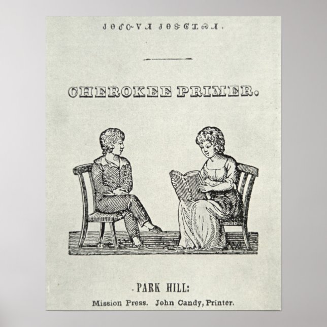 Cherokee Primer, 1845 (Gravieren) Poster (Vorne)
