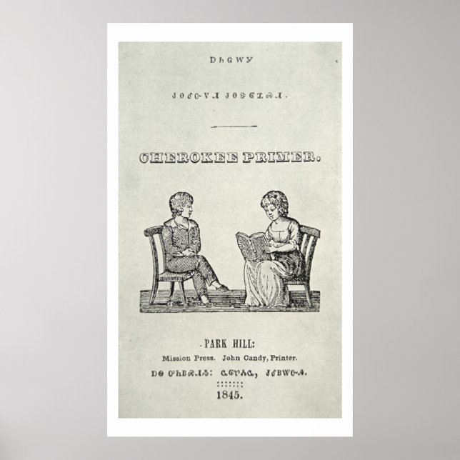 Cherokee Primer, 1845 (Gravieren) Poster (Vorne)