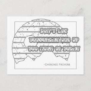Cherokee Proverb Coloring Postcard Postkarte