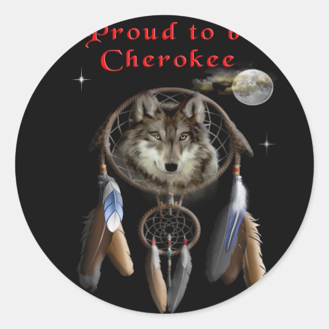 Cherokee Runder Aufkleber (Vorderseite)