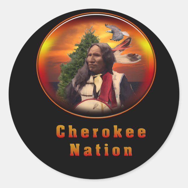 Cherokee Runder Aufkleber (Vorderseite)