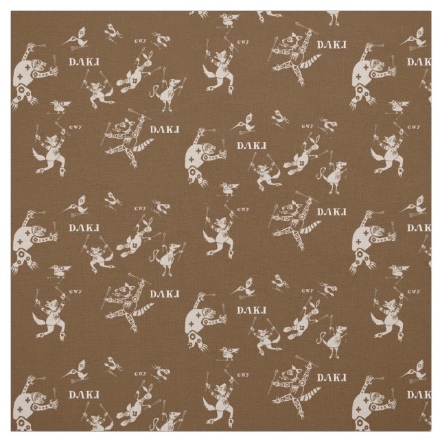 Cherokee stickball Tierbraun Stoff (Muster)