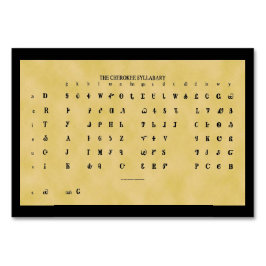 Cherokee Syllabary Flat Card Tischnummer