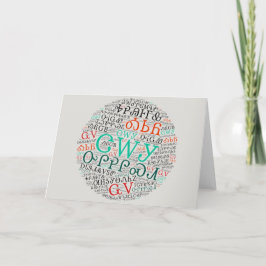 Cherokee Syllabary Round Cloud Grußkarte Karte