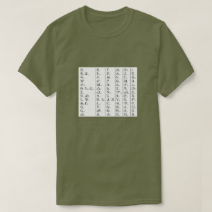 Cherokee Syllabary Unisex Khaki Green T - Shirt