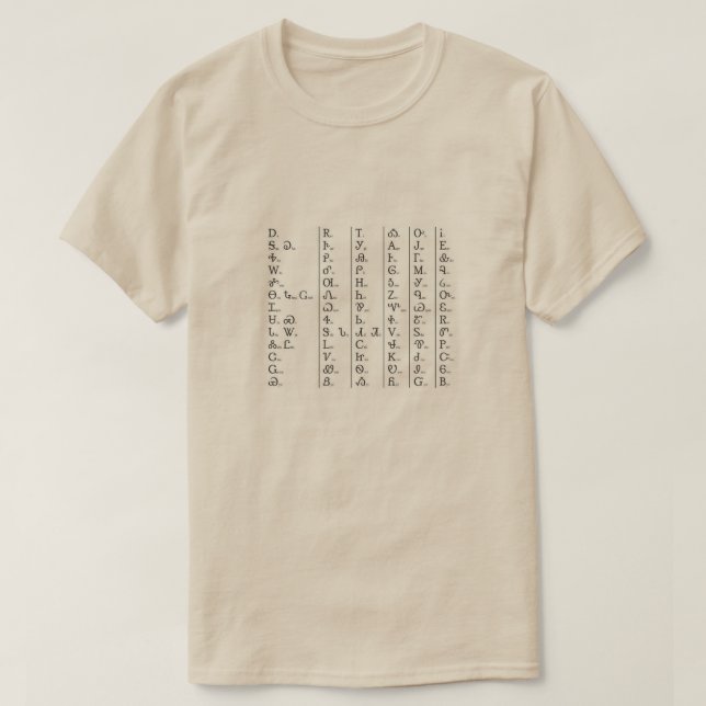 Cherokee Syllabary Unisex Natural White T - Shirt (Design vorne)