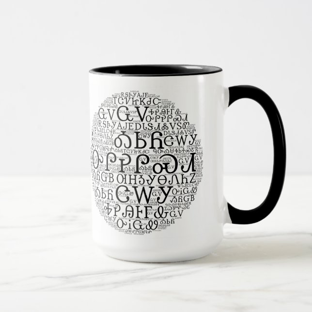 Cherokee Syllabary-Wort-Wolken-Kaffee-Tasse Tasse (Rechts)