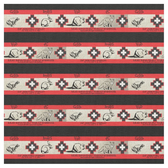 Cherokee Tiere 2 Stoff (Nahaufnahme)