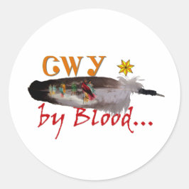 Cherokee von Blut Runder Aufkleber