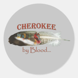 Cherokee von Blut Runder Aufkleber