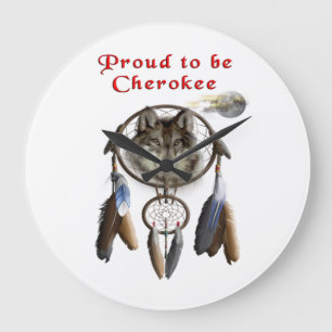 Cherokie-Indianerkleidung Große Wanduhr