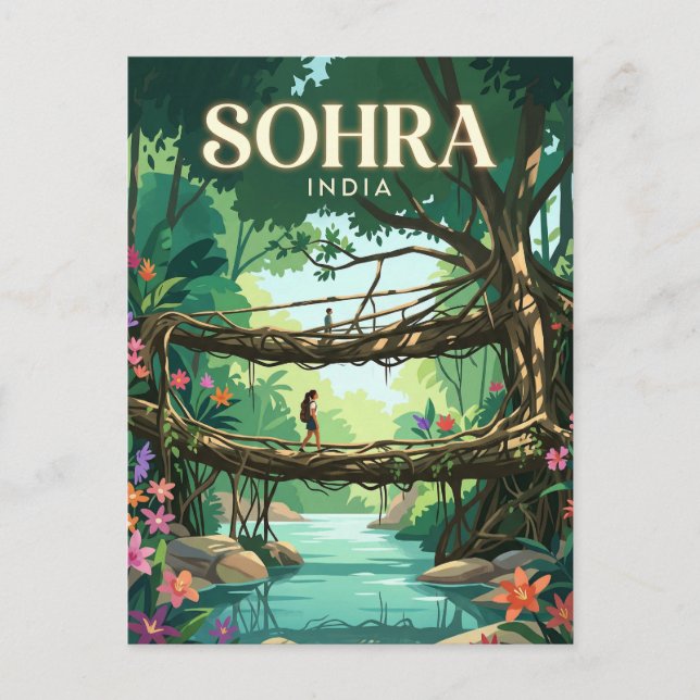 Cherrapunji Indien Postkarte (Vorderseite)