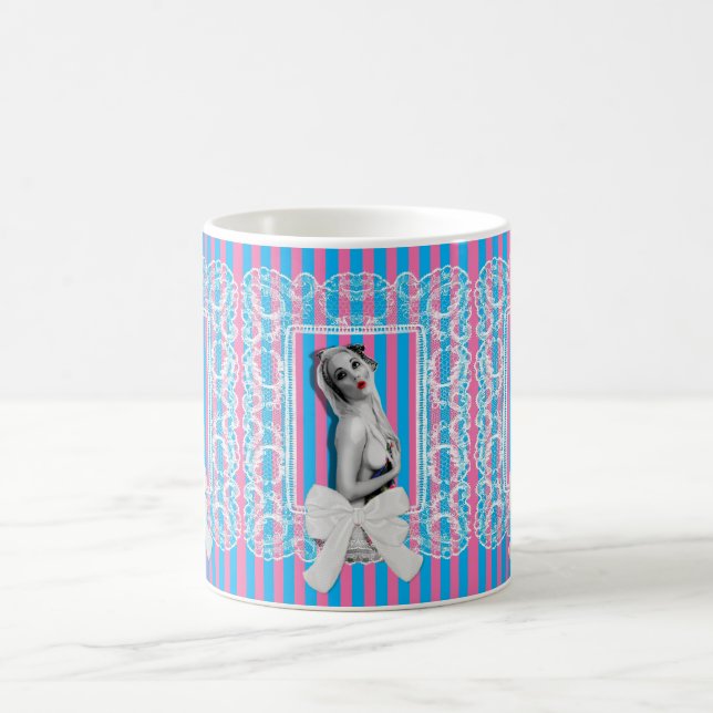 Cherrie Au Lait Sweetshop Niedlich Retro Pinup Gir Tasse (Mittel)