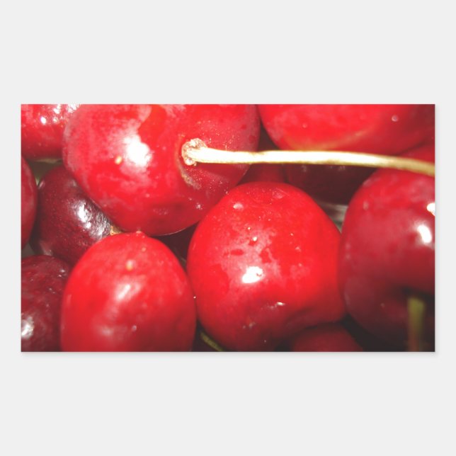 Cherries Art Foto Rechteckiger Aufkleber (Vorderseite)