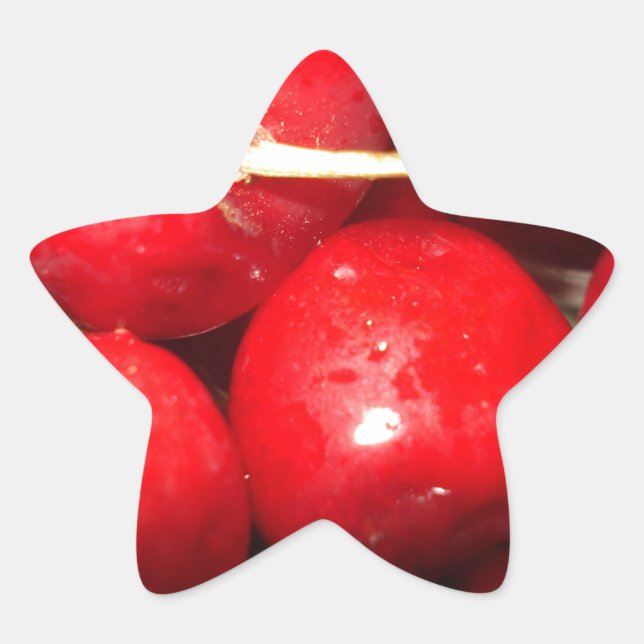 Cherries Art Foto Stern-Aufkleber (Vorderseite)