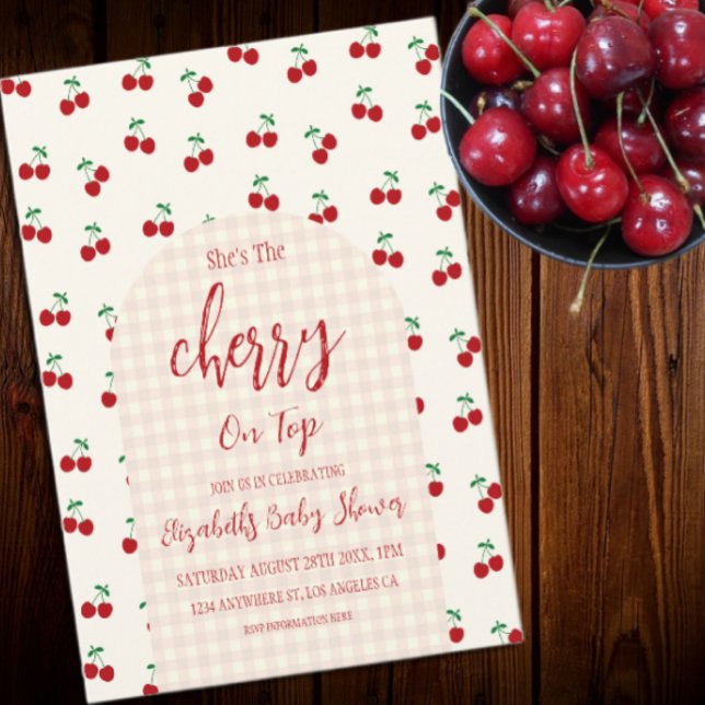 Cherries Baby Dusche Einladung (Von Creator hochgeladen)