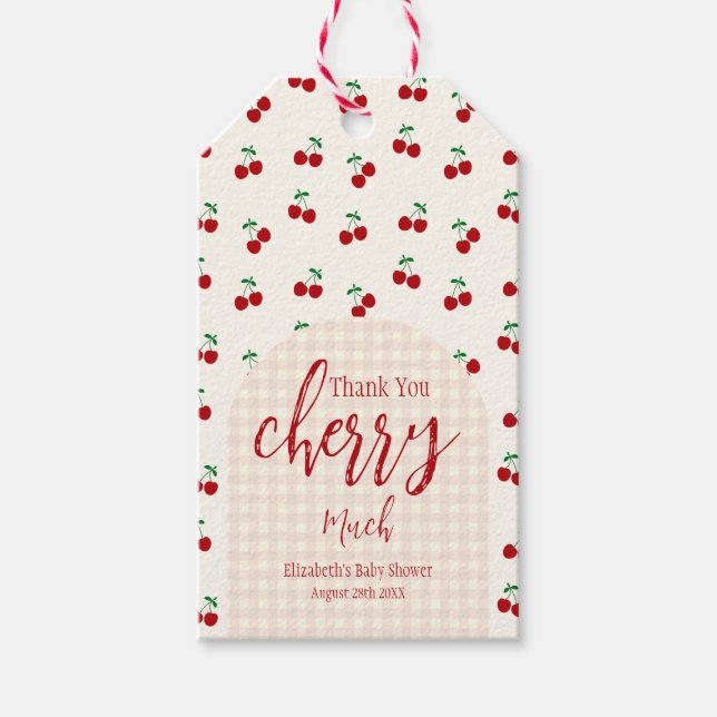 Cherries Baby Dusche Geschenkanhänger (Vorderseite)