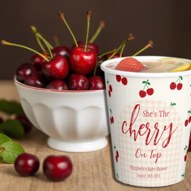 Cherries Baby Dusche Pappbecher (Von Creator hochgeladen)