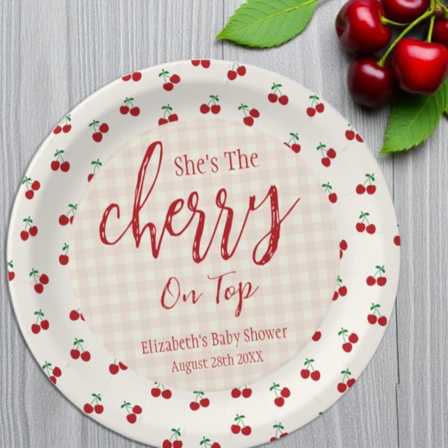 Cherries Baby Dusche Pappteller (Von Creator hochgeladen)